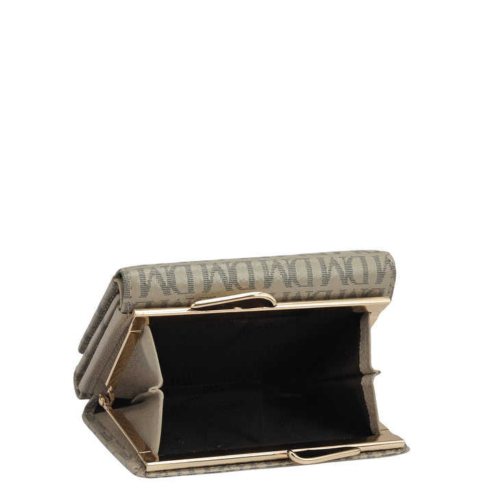 Monogram Leather Ladies Wallet - Chalk