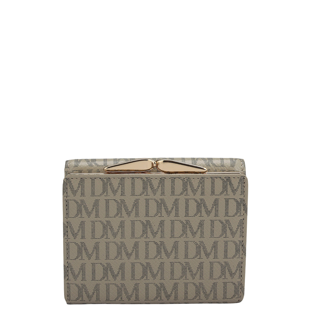 Monogram Leather Ladies Wallet - Chalk
