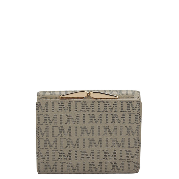 Monogram Leather Ladies Wallet - Chalk
