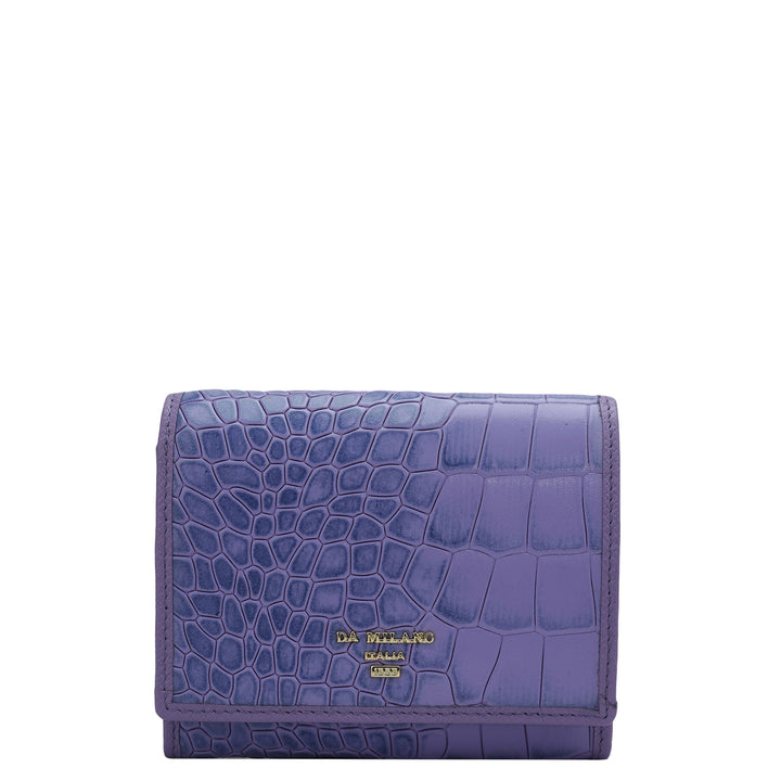 Croco Leather Ladies Wallet - Purple Haze