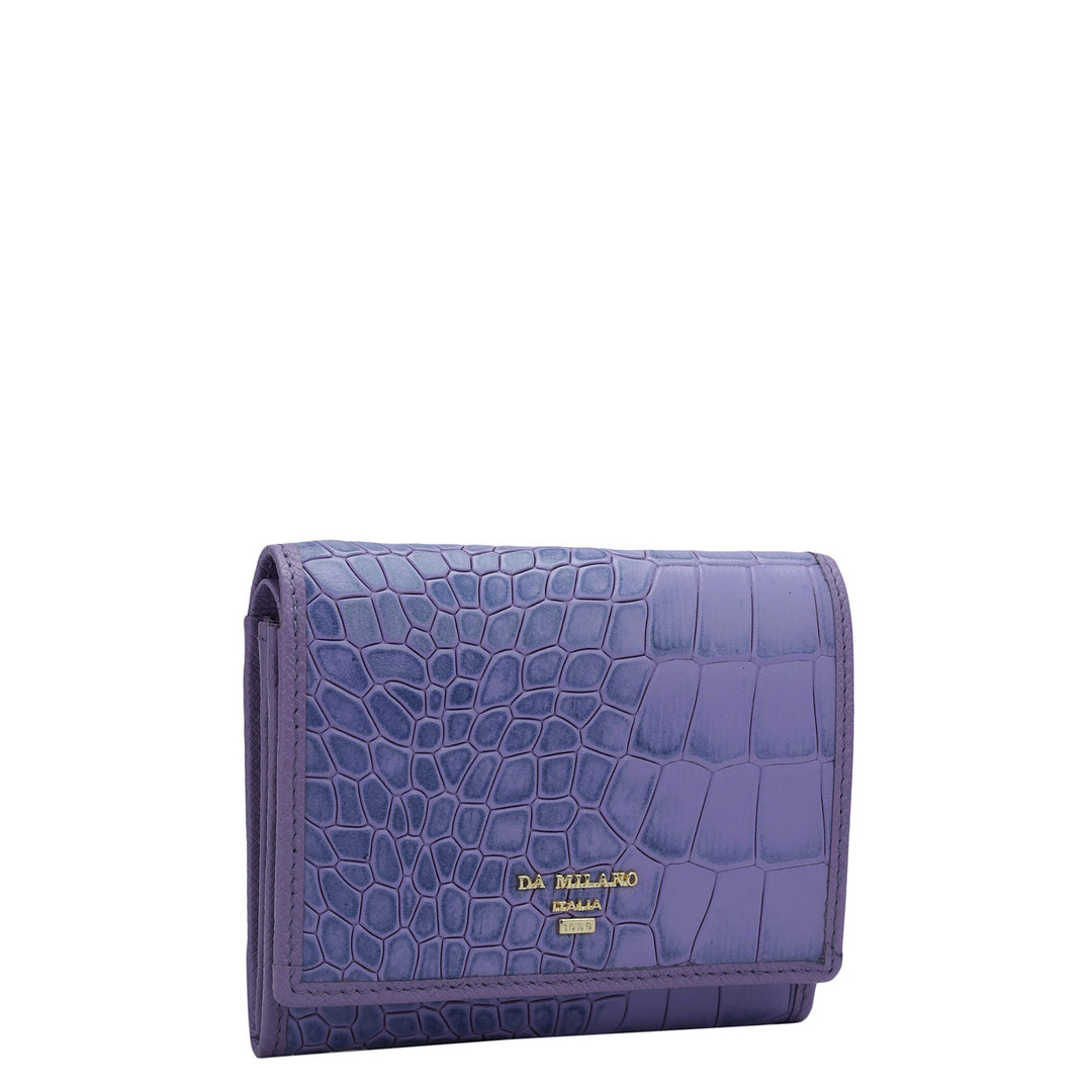 Croco Leather Ladies Wallet - Purple Haze