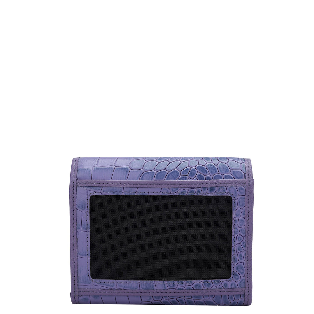 Croco Leather Ladies Wallet - Purple Haze