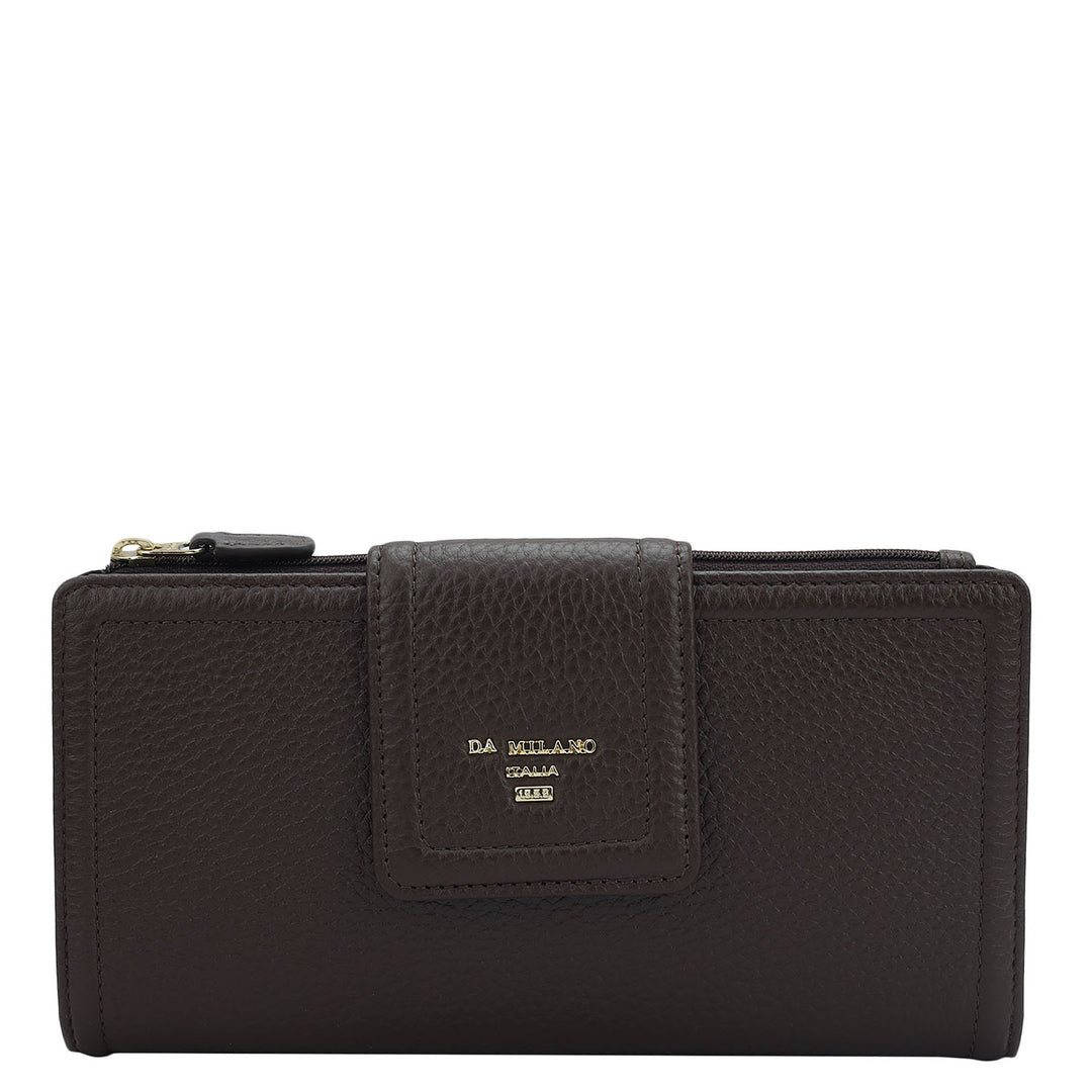 Wax Leather Ladies Wallet - Chocolate