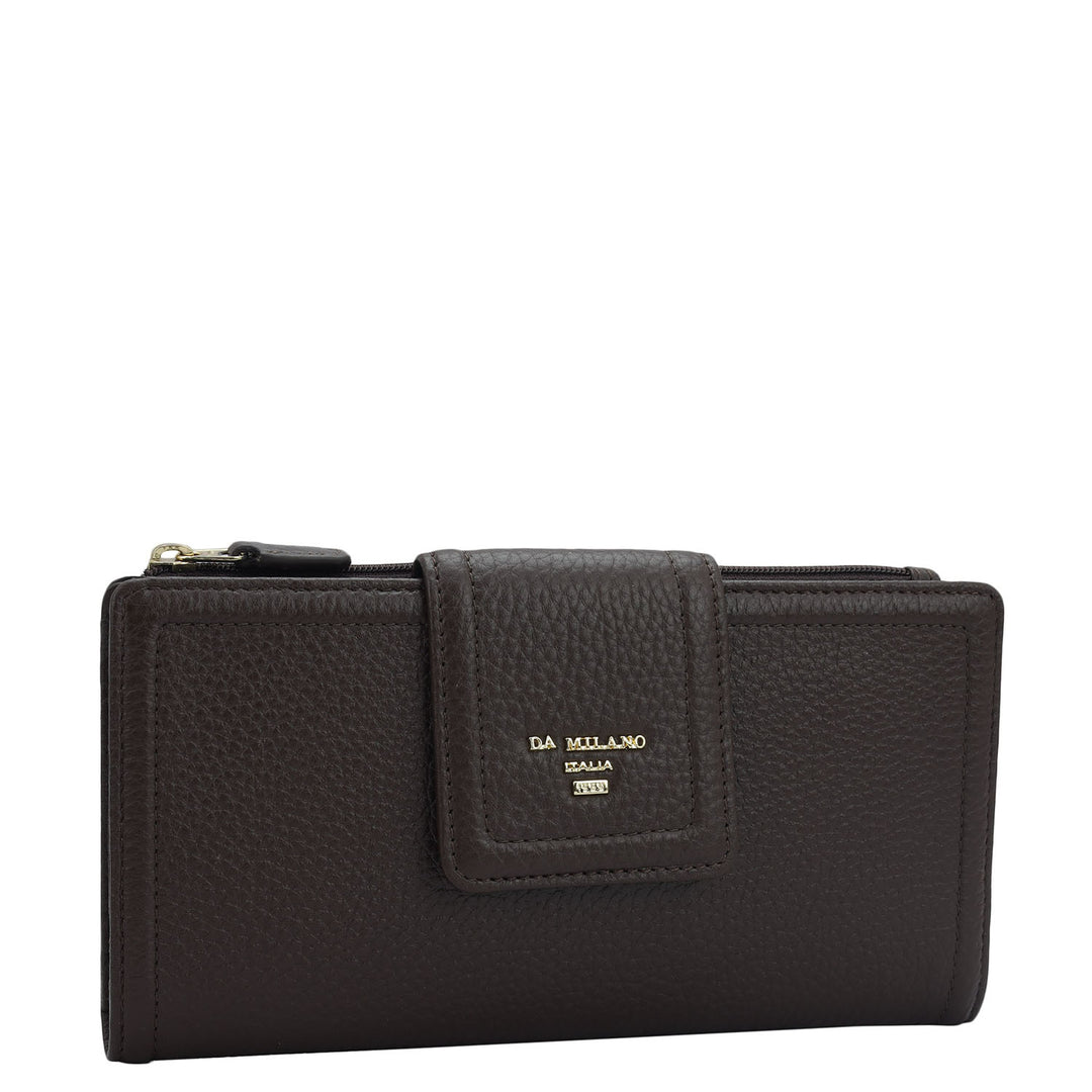 Wax Leather Ladies Wallet - Chocolate