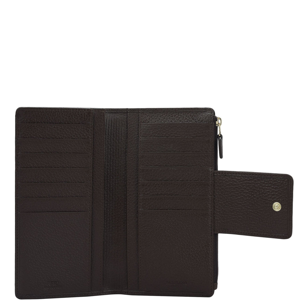Wax Leather Ladies Wallet - Chocolate