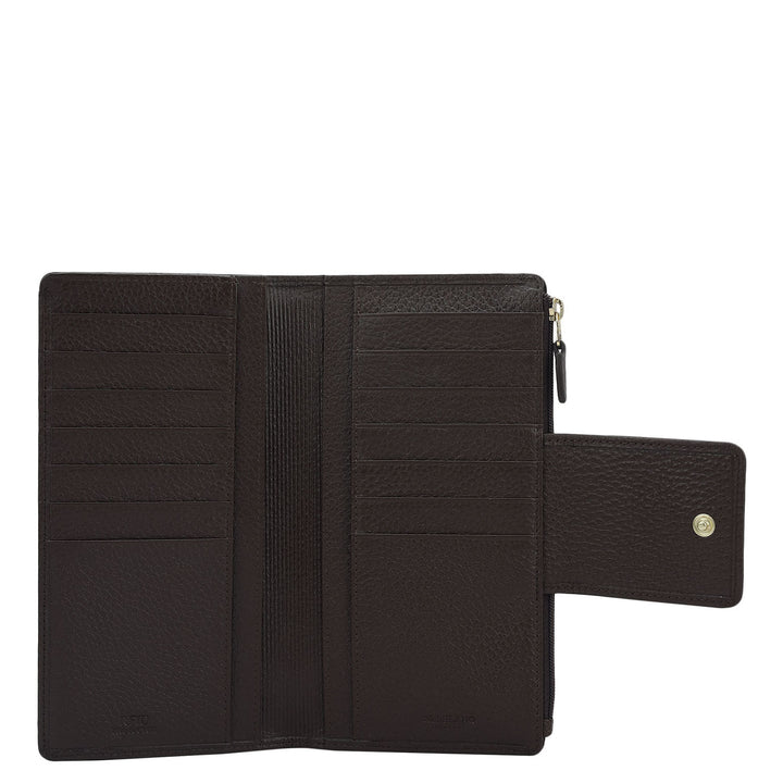 Wax Leather Ladies Wallet - Chocolate