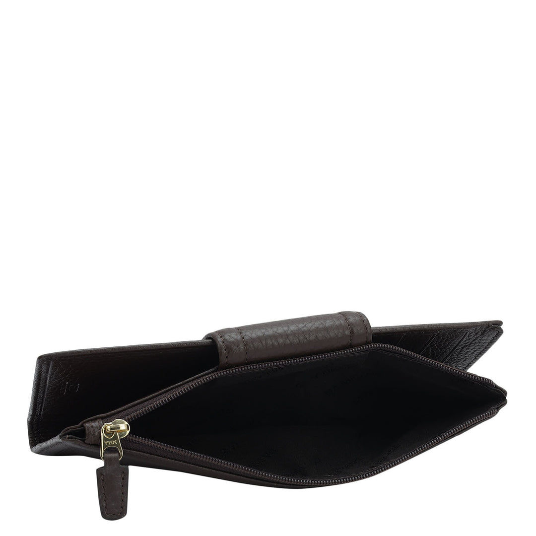 Wax Leather Ladies Wallet - Chocolate
