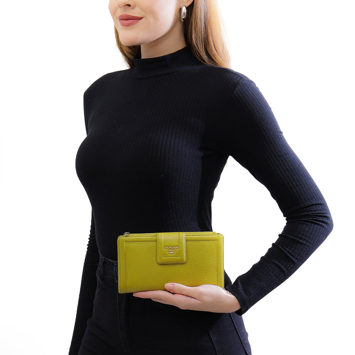 Wax Leather Ladies Wallet - Green Tea