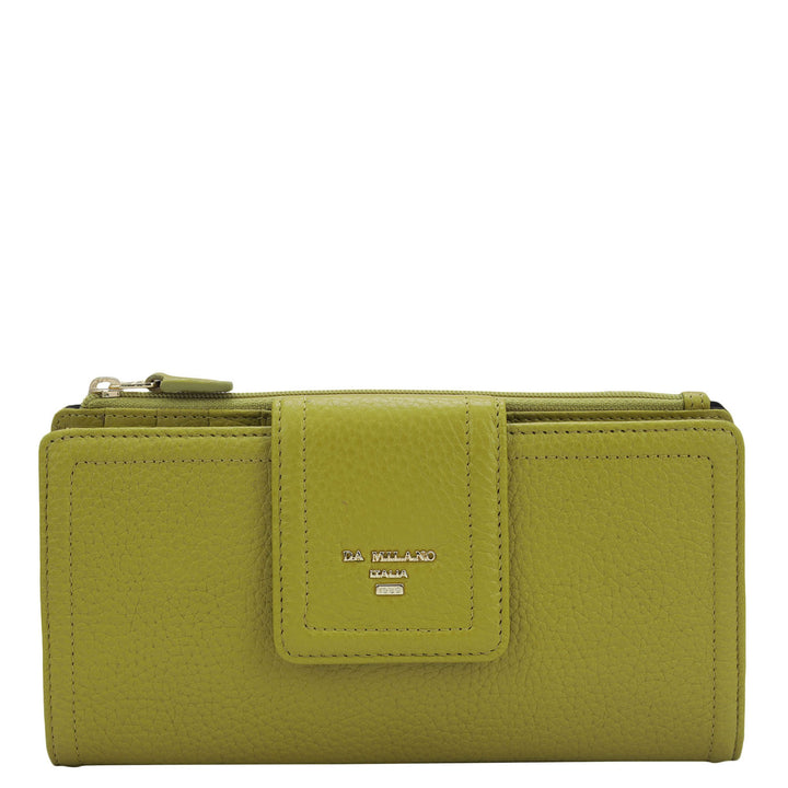 Wax Leather Ladies Wallet - Green Tea