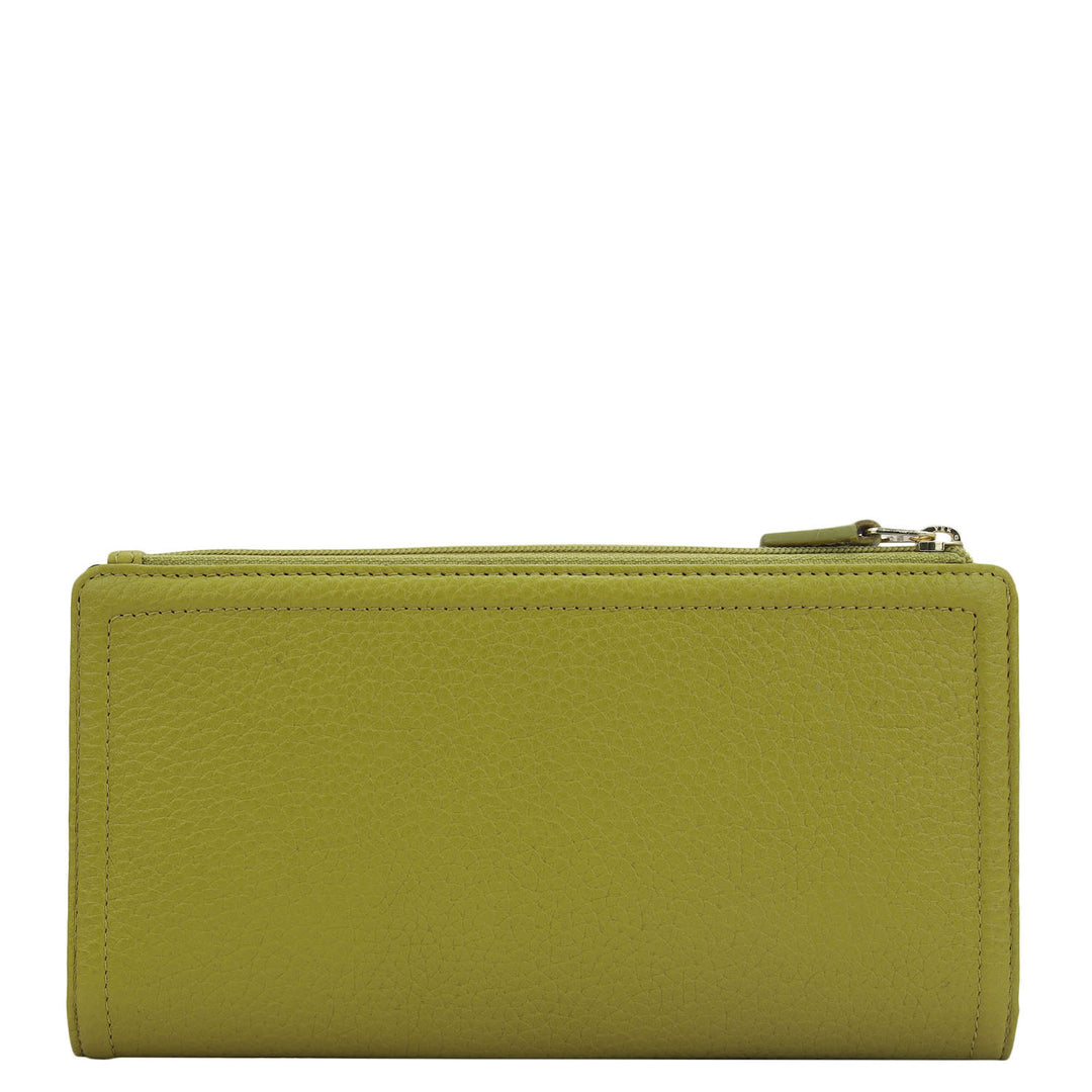 Wax Leather Ladies Wallet - Green Tea