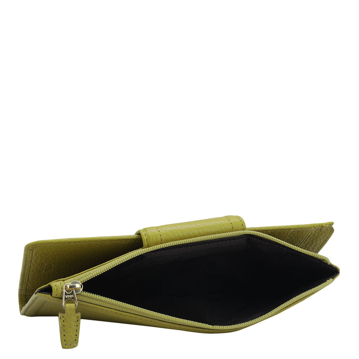 Wax Leather Ladies Wallet - Green Tea