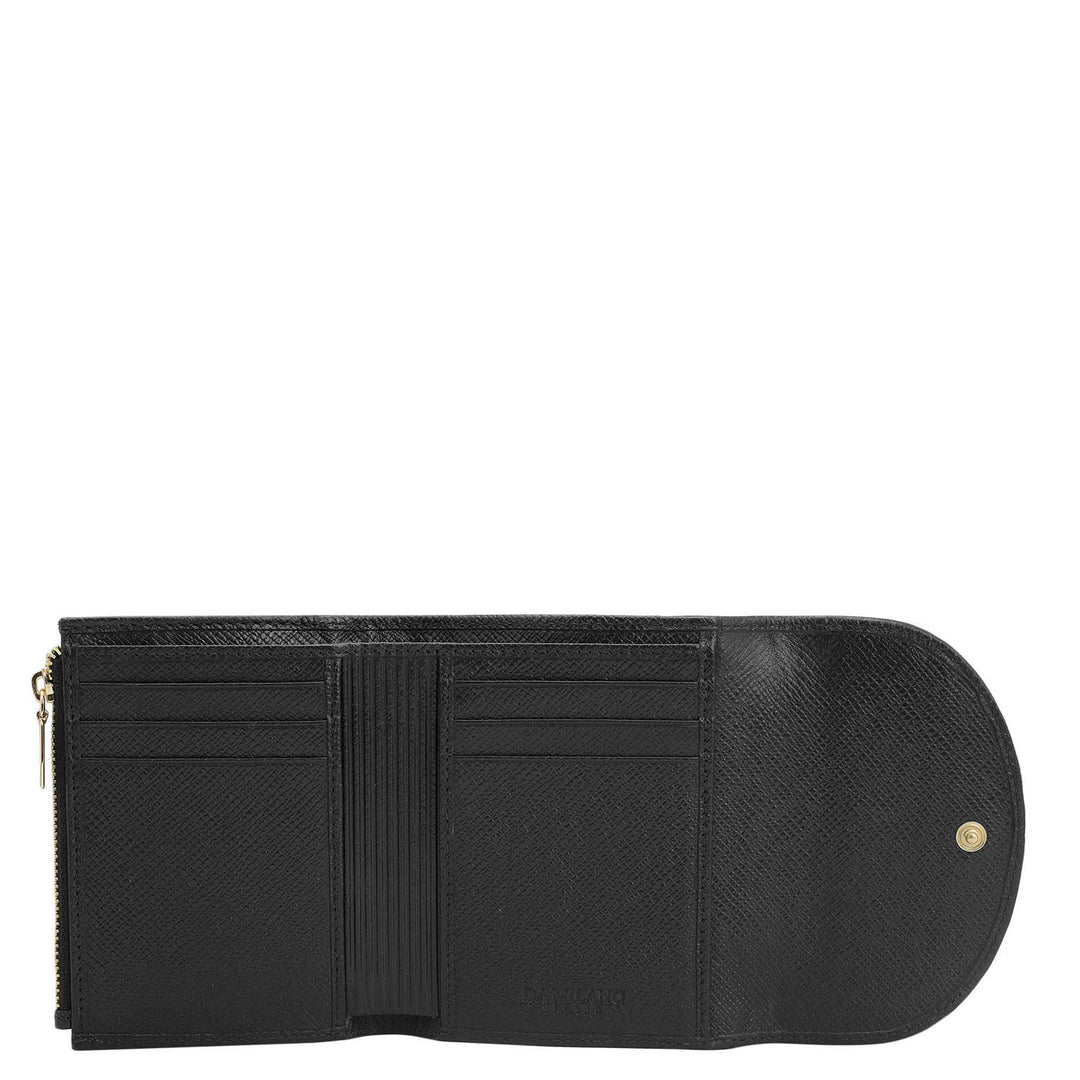 Croco Leather Ladies Wallet - Black
