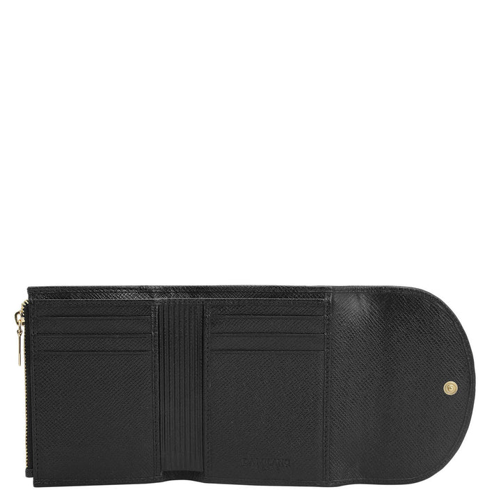 Croco Leather Ladies Wallet - Black
