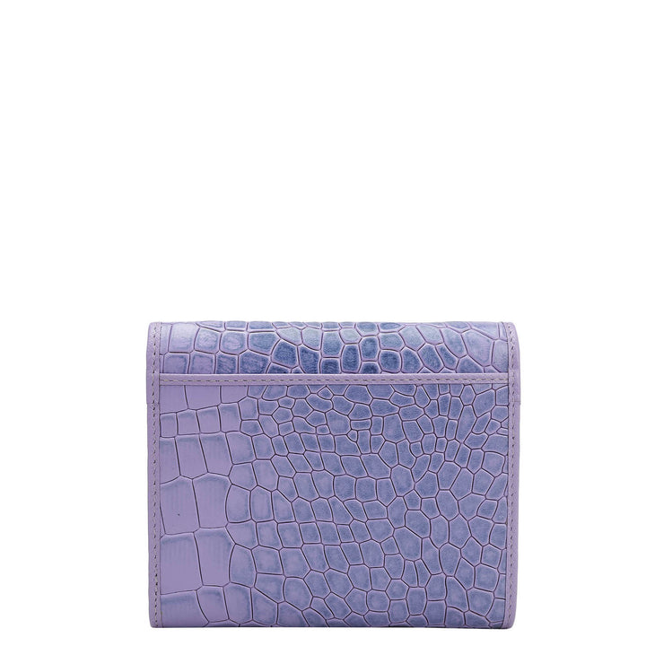 Croco Leather Ladies Wallet - Purple Haze