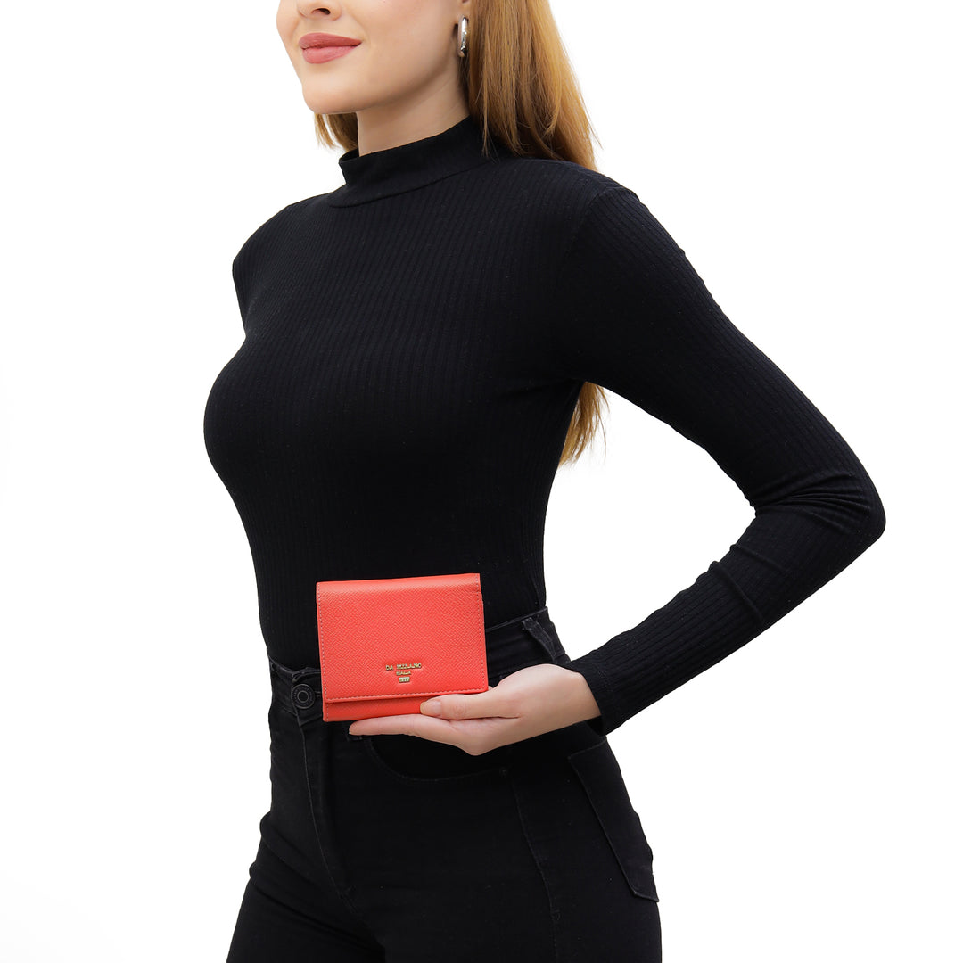 Franzy Leather Ladies Wallet - Corallo