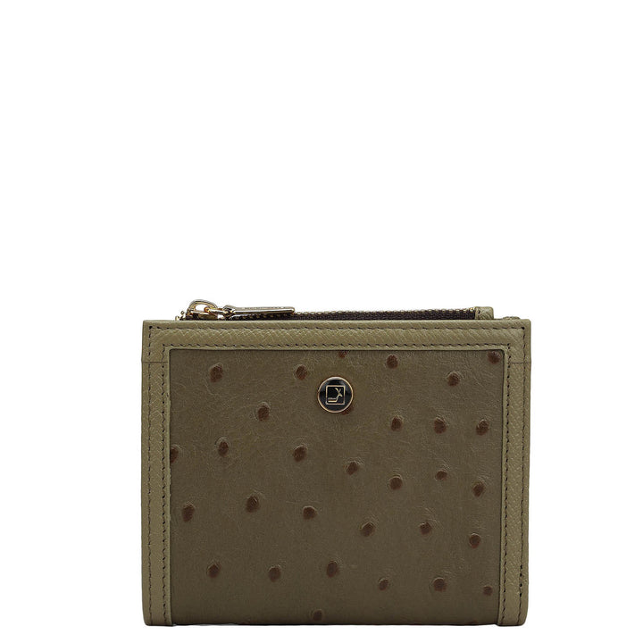 Ostrich Leather Ladies Wallet - Olive