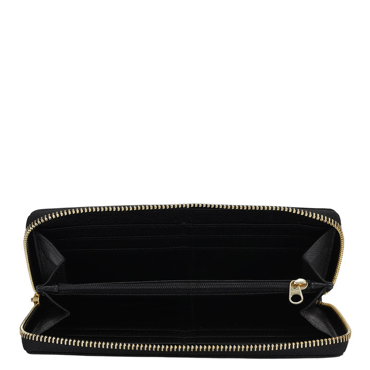 Franzy Leather Ladies Wallet - Black
