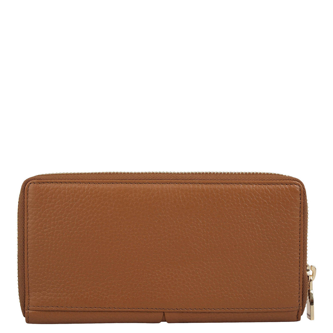 Wax Leather Ladies Wallet - Caramel