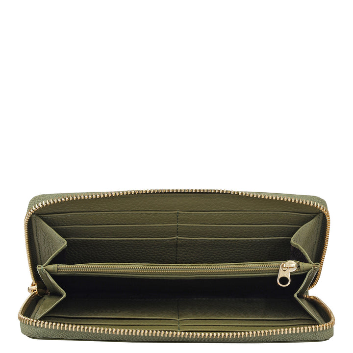Wax Leather Ladies Wallet - Fern
