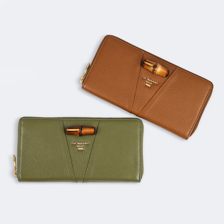 Wax Leather Ladies Wallet - Caramel