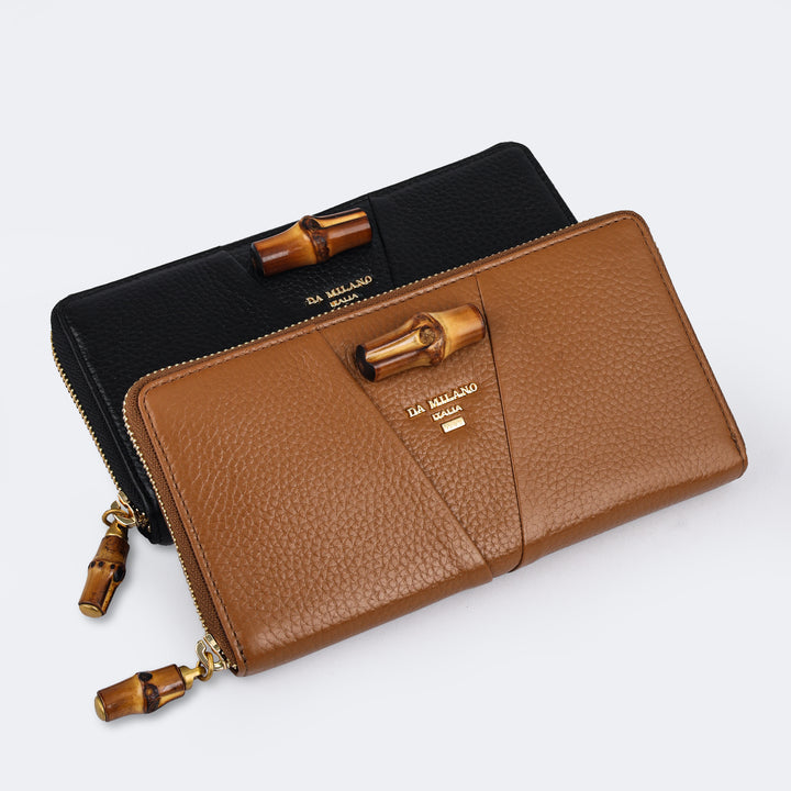 Wax Leather Ladies Wallet - Caramel