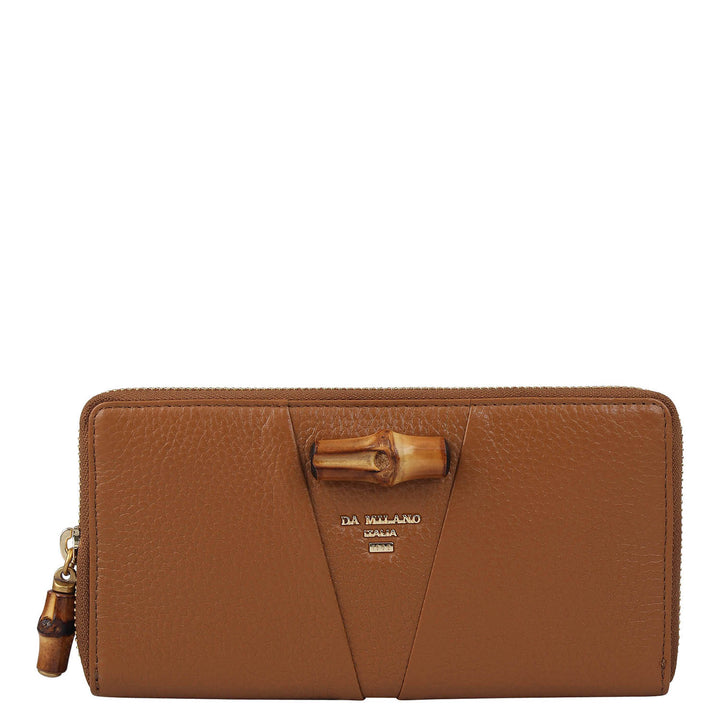 Wax Leather Ladies Wallet - Caramel