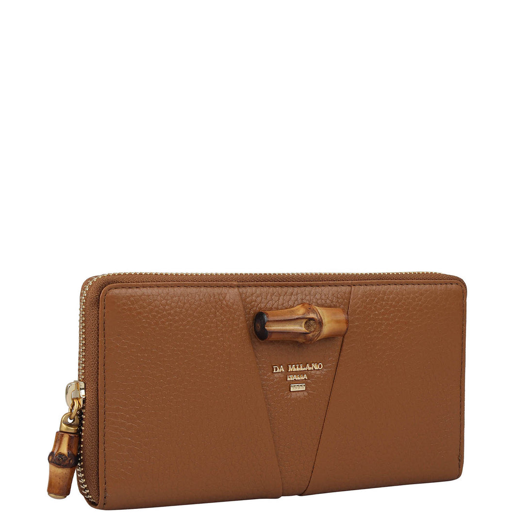 Wax Leather Ladies Wallet - Caramel