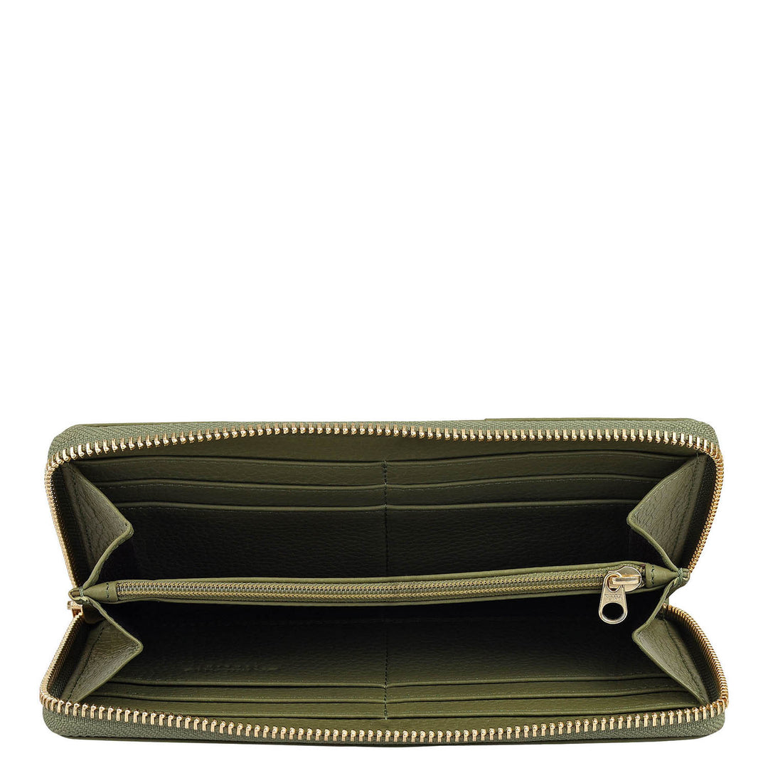 Wax Leather Ladies Wallet - Fern