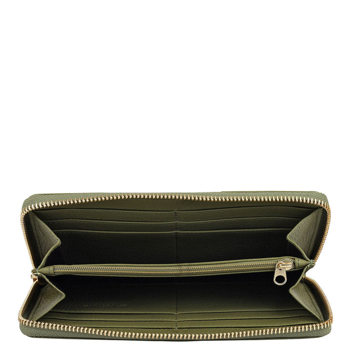 Wax Leather Ladies Wallet - Fern
