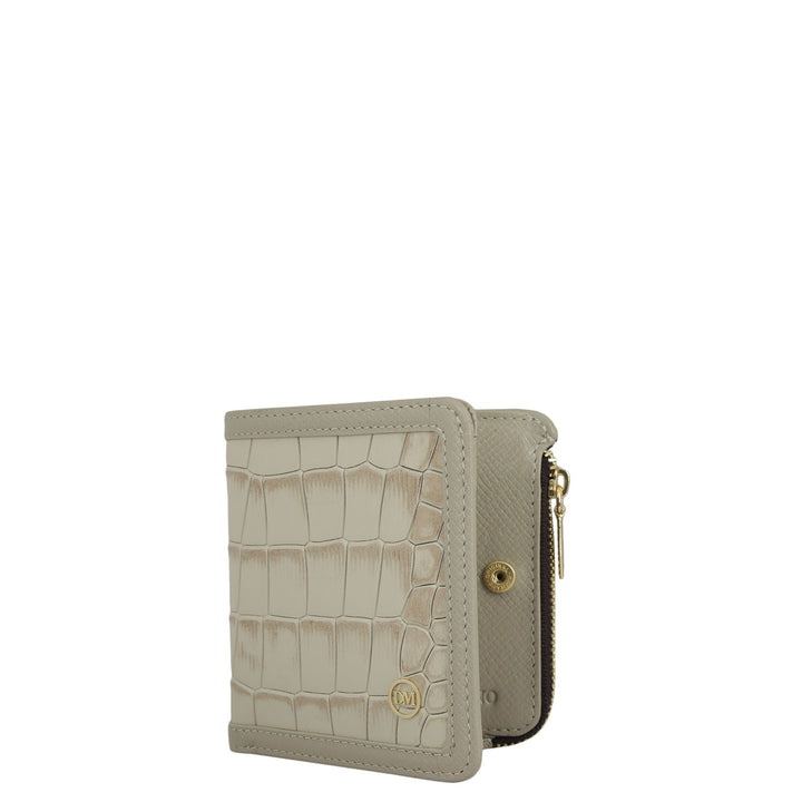 Croco Leather Ladies Wallet - Frost