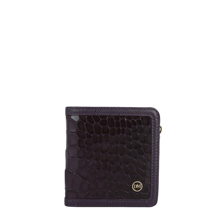 Croco Leather Ladies Wallet - Grapevine