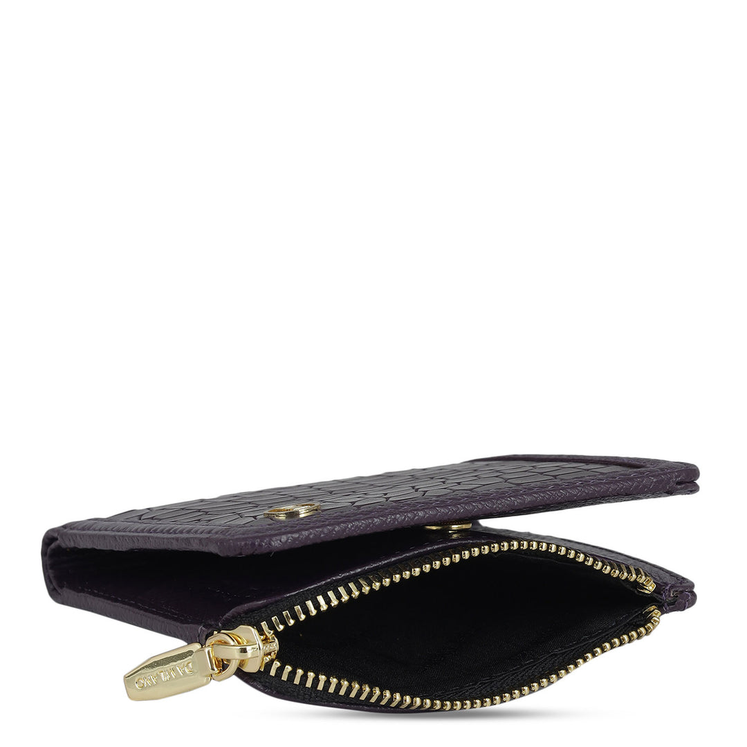Croco Leather Ladies Wallet - Grapevine