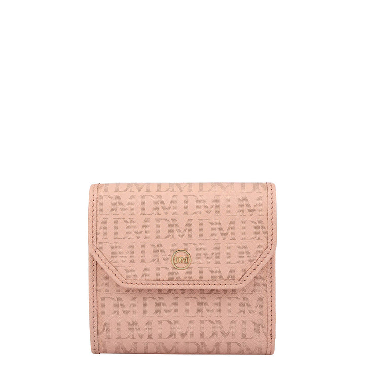 Monogram Leather Ladies Wallet - Peach