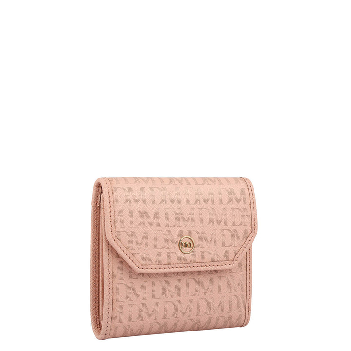 Monogram Leather Ladies Wallet - Peach