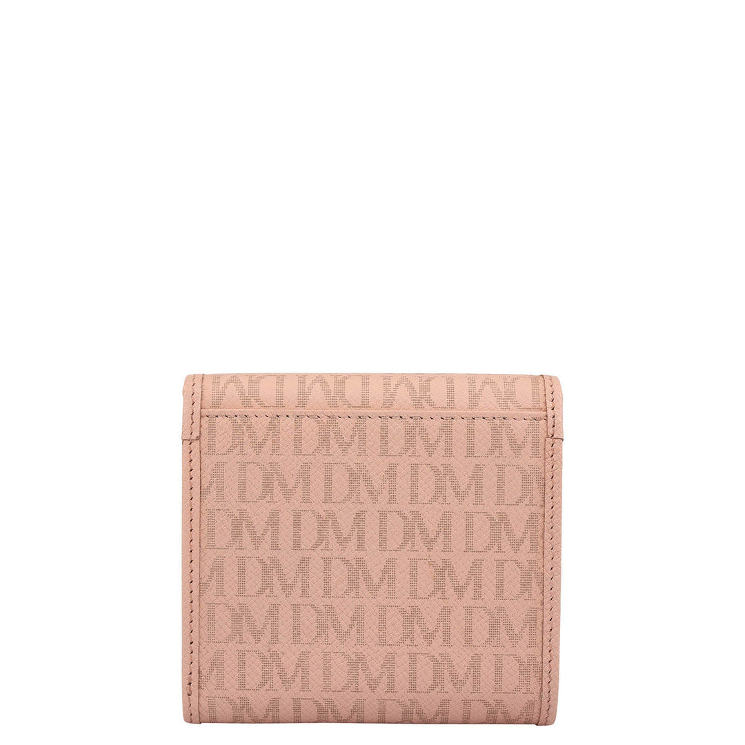 Monogram Leather Ladies Wallet - Peach