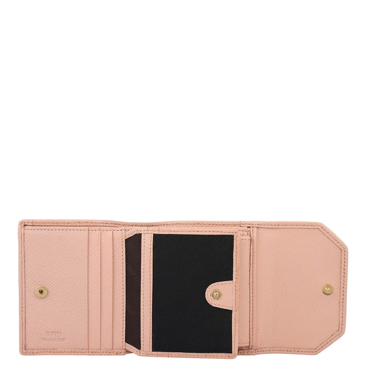Monogram Leather Ladies Wallet - Peach