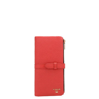 Wax Leather Ladies Wallet - Corallo