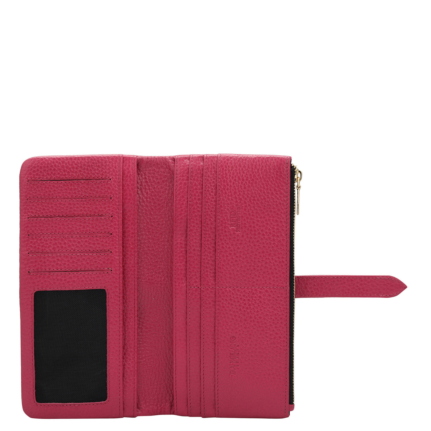Wax Leather Ladies Wallet - Hot Pink