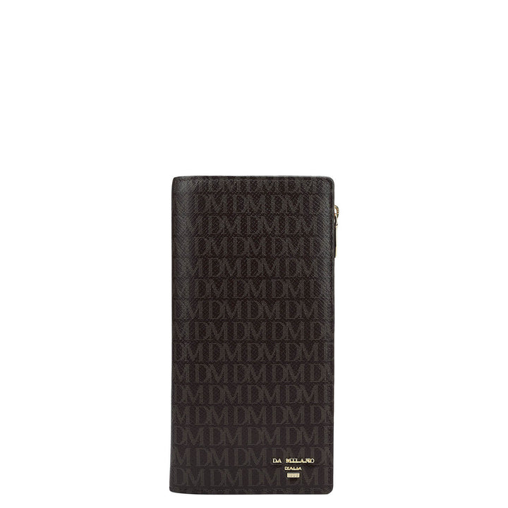 Monogram Leather Ladies Wallet - Chocolate