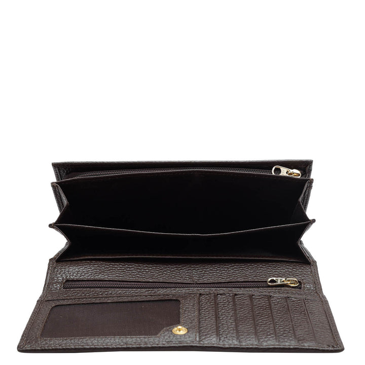 Wax Leather Ladies Wallet - Chocolate