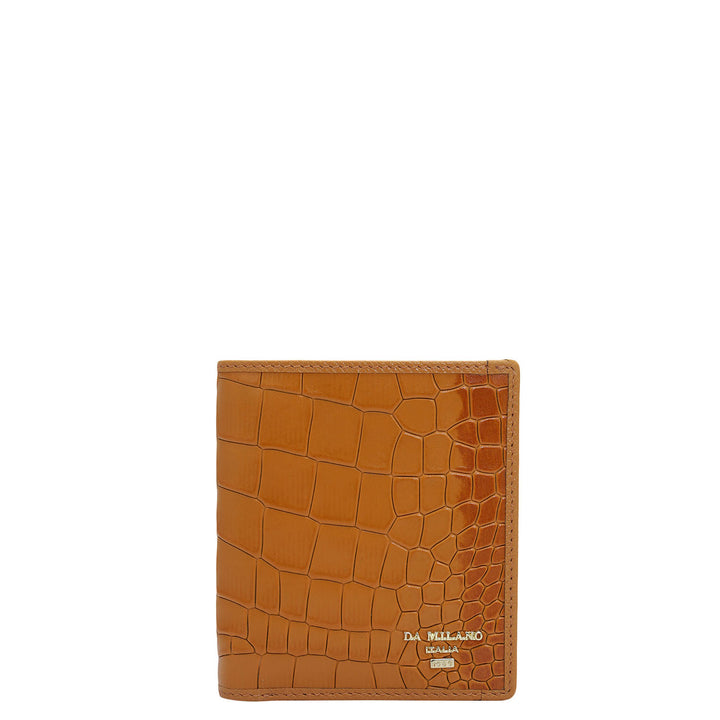 Croco Leather Ladies Wallet - Flame