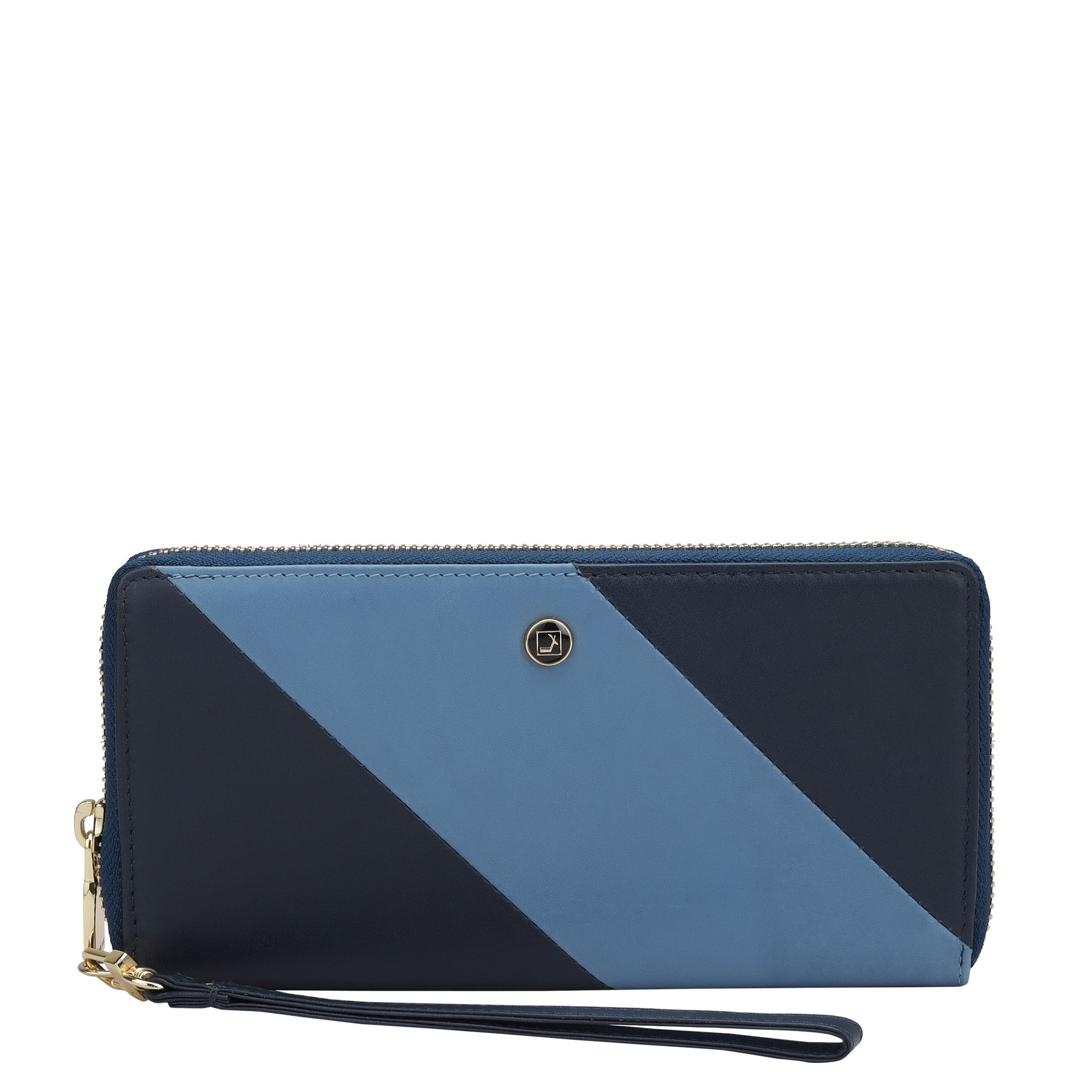 Plain Leather Ladies Wallet - Blue & Light Blue – Da Milano