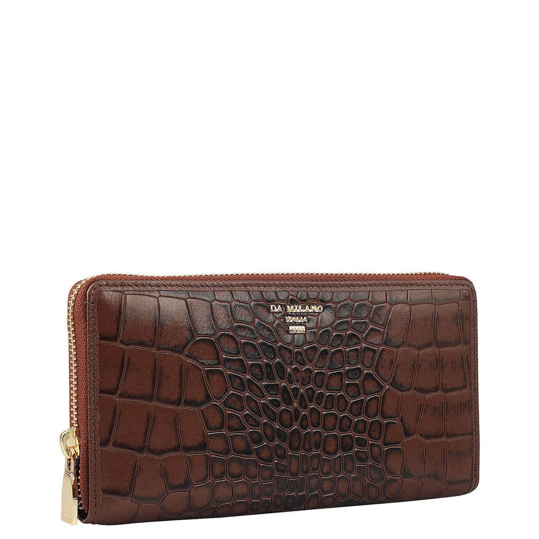Croco Leather Ladies Wallet - Date