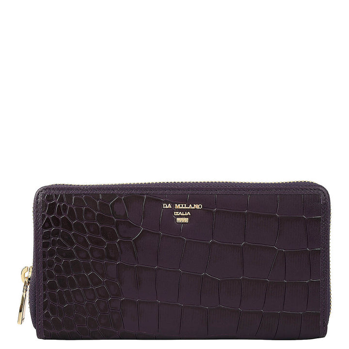 Croco Leather Ladies Wallet - Grapevine