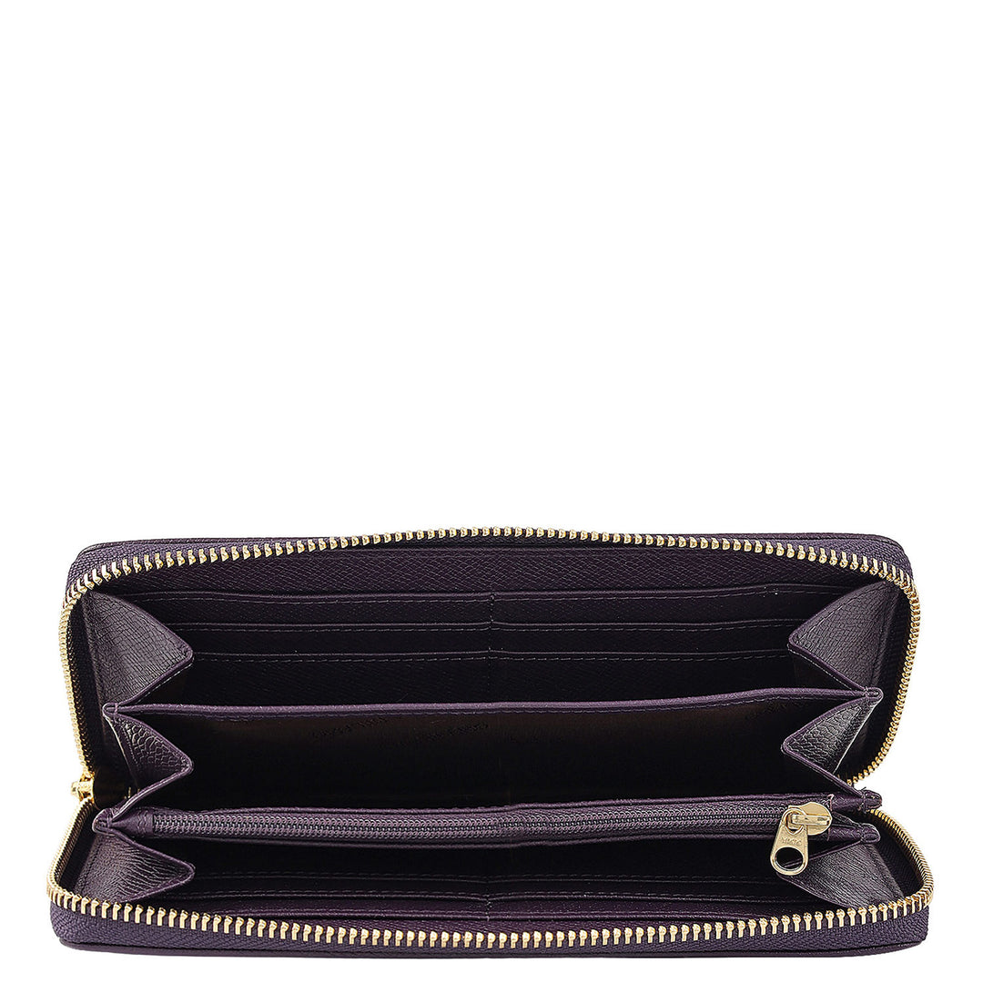 Croco Leather Ladies Wallet - Grapevine