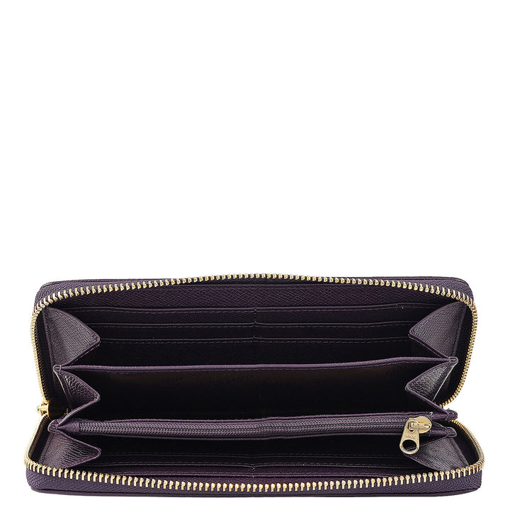 Croco Leather Ladies Wallet - Grapevine