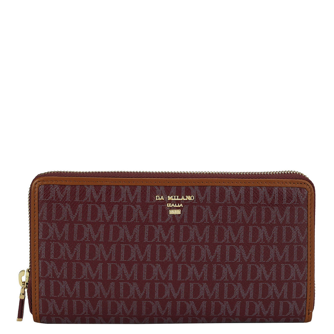 Monogram Leather Ladies Wallet - Blood Stone