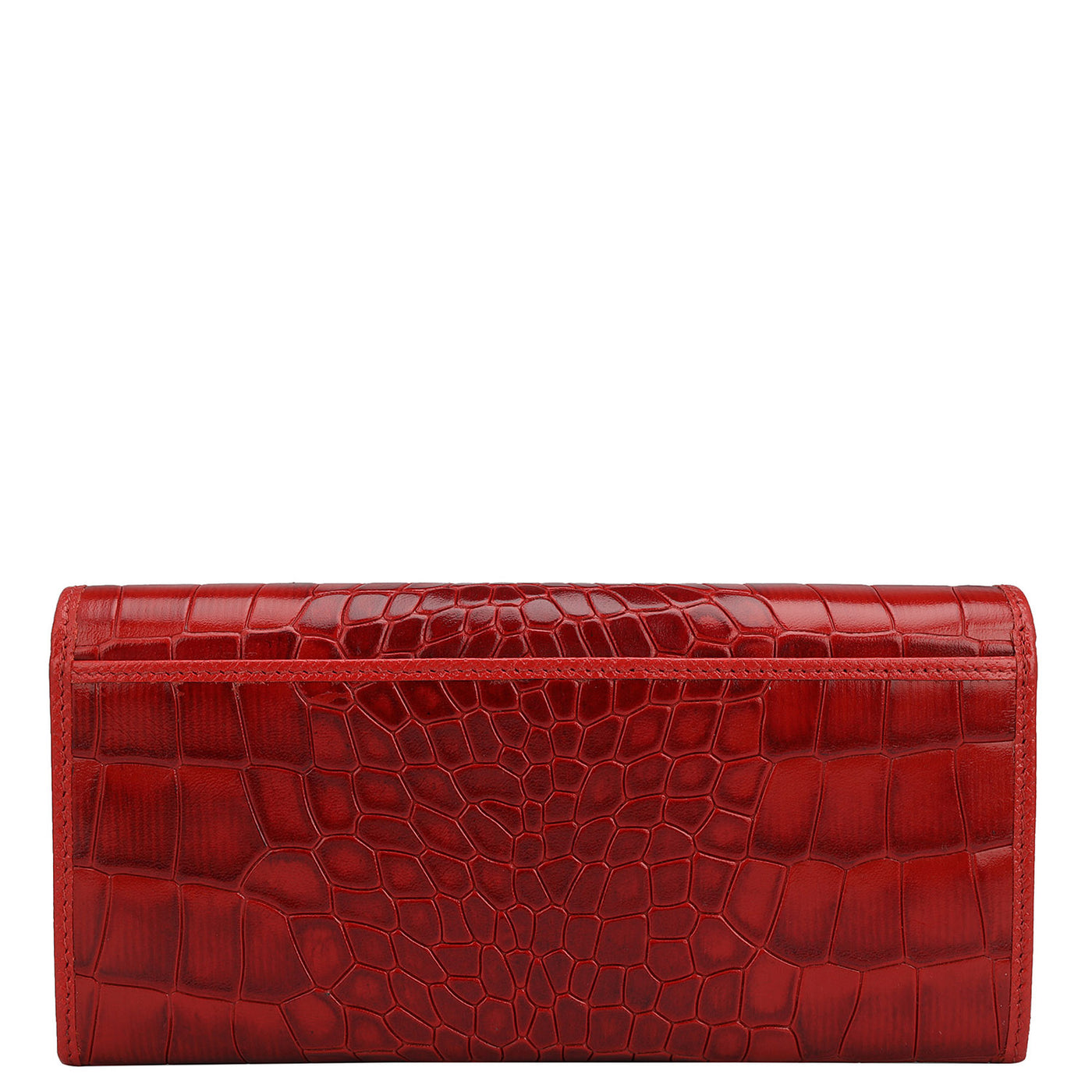 Croco Leather Ladies Wallet - Red