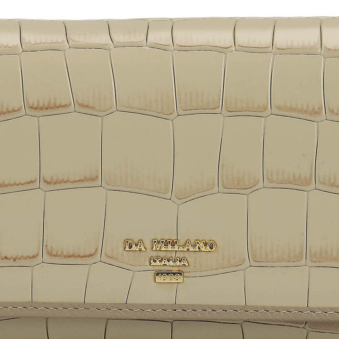 Croco Leather Ladies Wallet - Frost