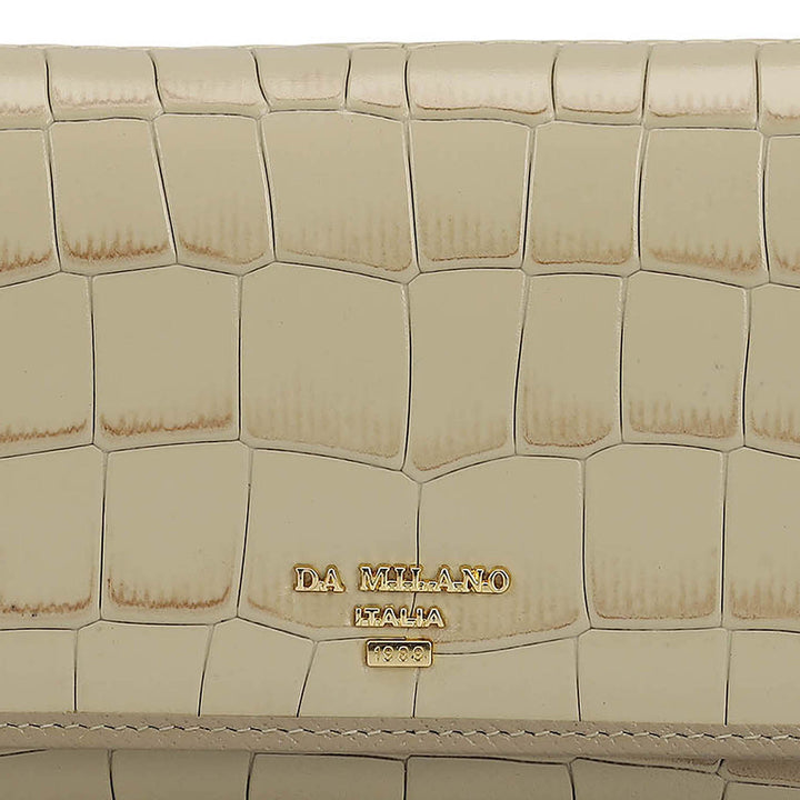 Croco Leather Ladies Wallet - Frost